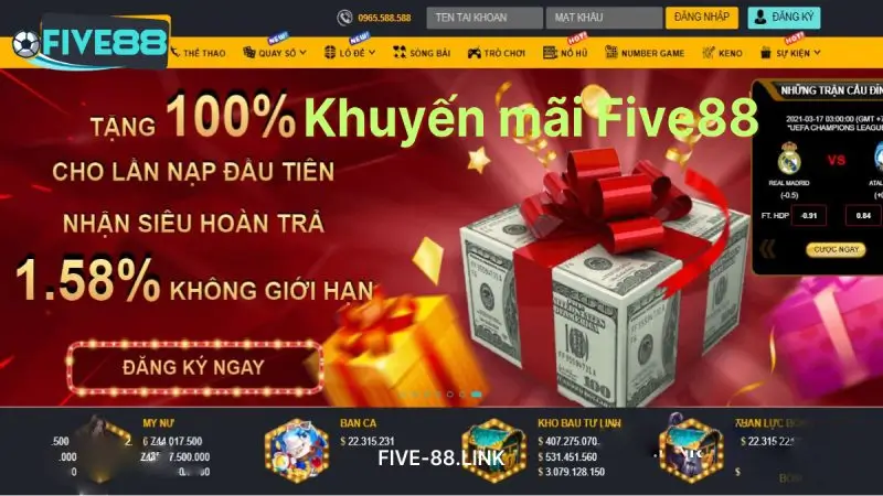 Khuyến mãi Five88 cực hot